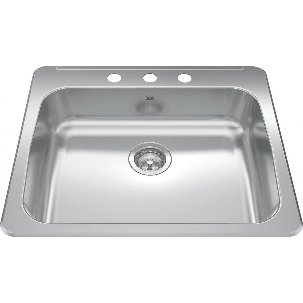 Kindred Reginox 25.62" drop-in stainless steel kitchen sink RSLA2522-55-3