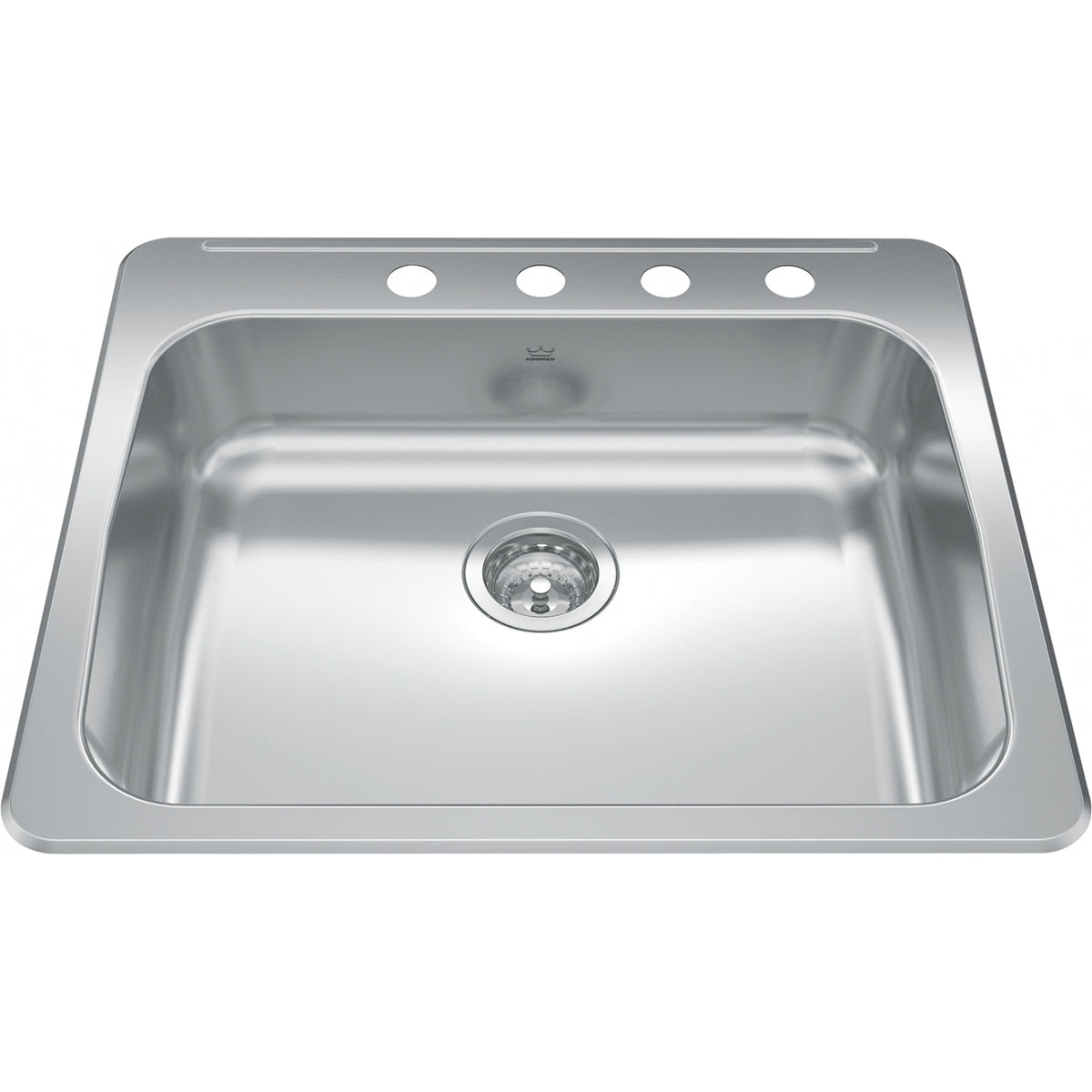Kindred Reginox 25.62" drop-in stainless steel kitchen sink RSLA2522-55-4