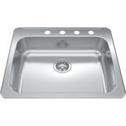 Kindred Reginox 25.62" drop-in stainless steel kitchen sink RSLA2522-55-4