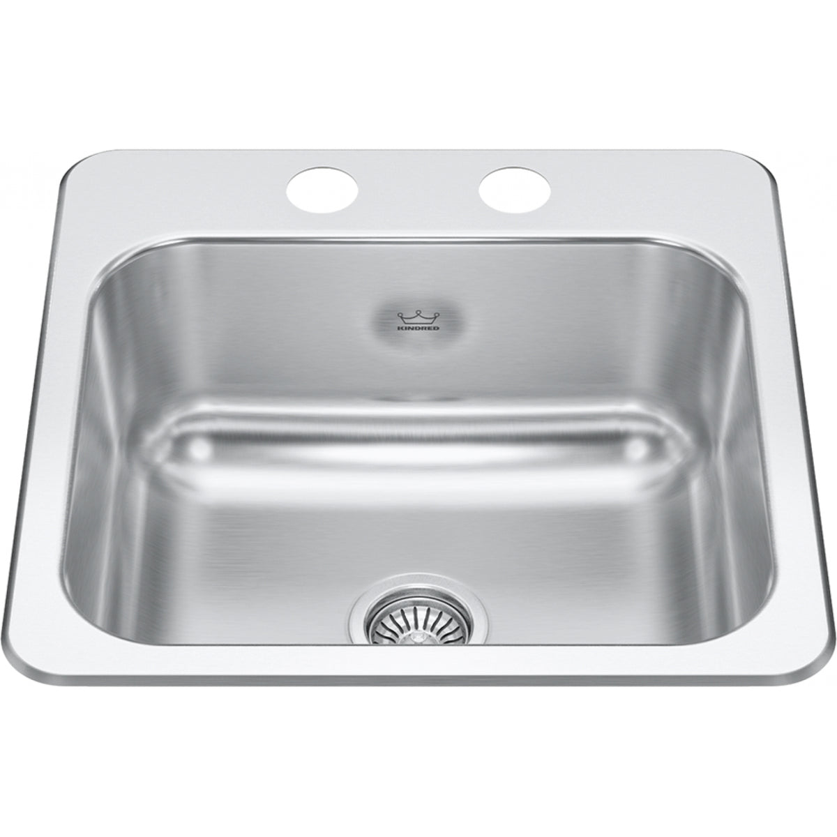 Kindred Creemore 15" drop-in stainless steel kitchen sink CSLA1515-6-2CBN
