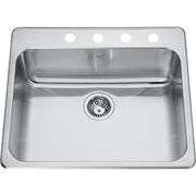 Kindred Steel Queen 25.25" drop-in stainless steel kitchen sink QSLA2225-8-4