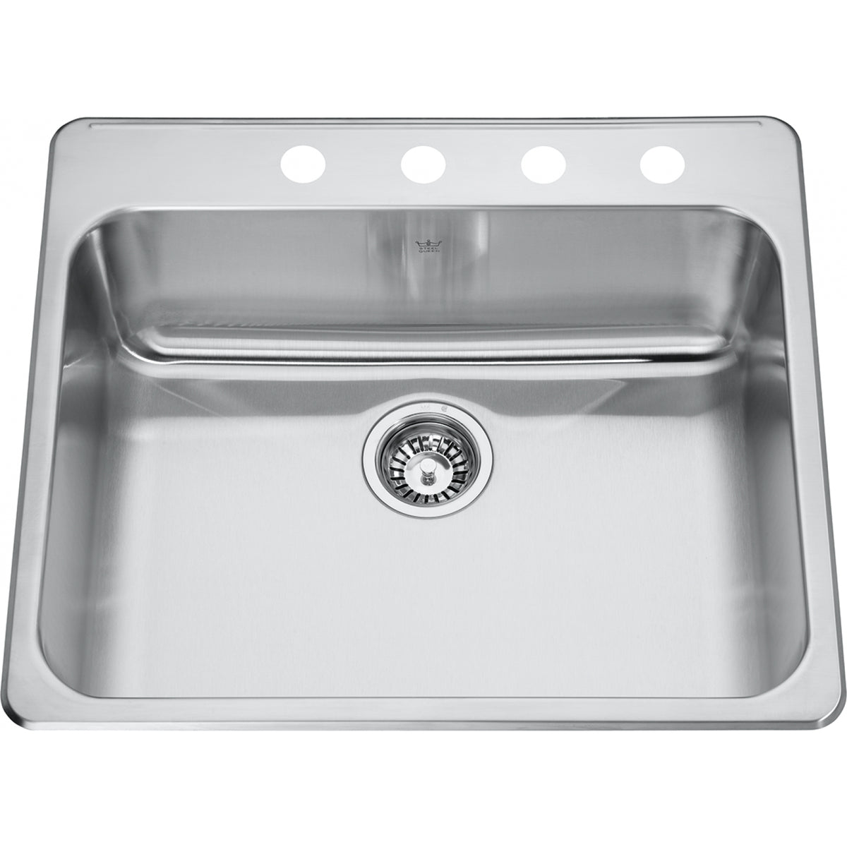 Kindred Steel Queen 25.25" drop-in stainless steel kitchen sink QSLA2225-8-4