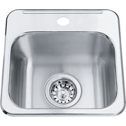 Kindred Steel Queen 13.63" drop-in stainless steel kitchen sink QSL1313-6-1