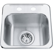Kindred Steel Queen 13.63" drop-in stainless steel kitchen sink QSL1313-6-2