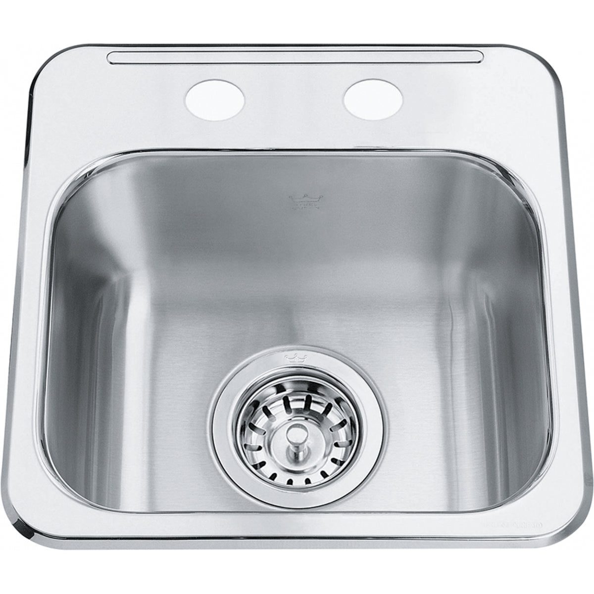 Kindred Steel Queen 13.63" drop-in stainless steel kitchen sink QSL1313-6-2