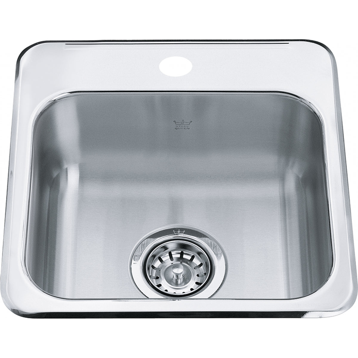 Kindred Steel Queen 15.13" drop-in stainless steel kitchen sink QSL1515-6-1
