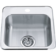 Kindred Steel Queen 15.13" drop-in stainless steel kitchen sink QSL1515-6-1