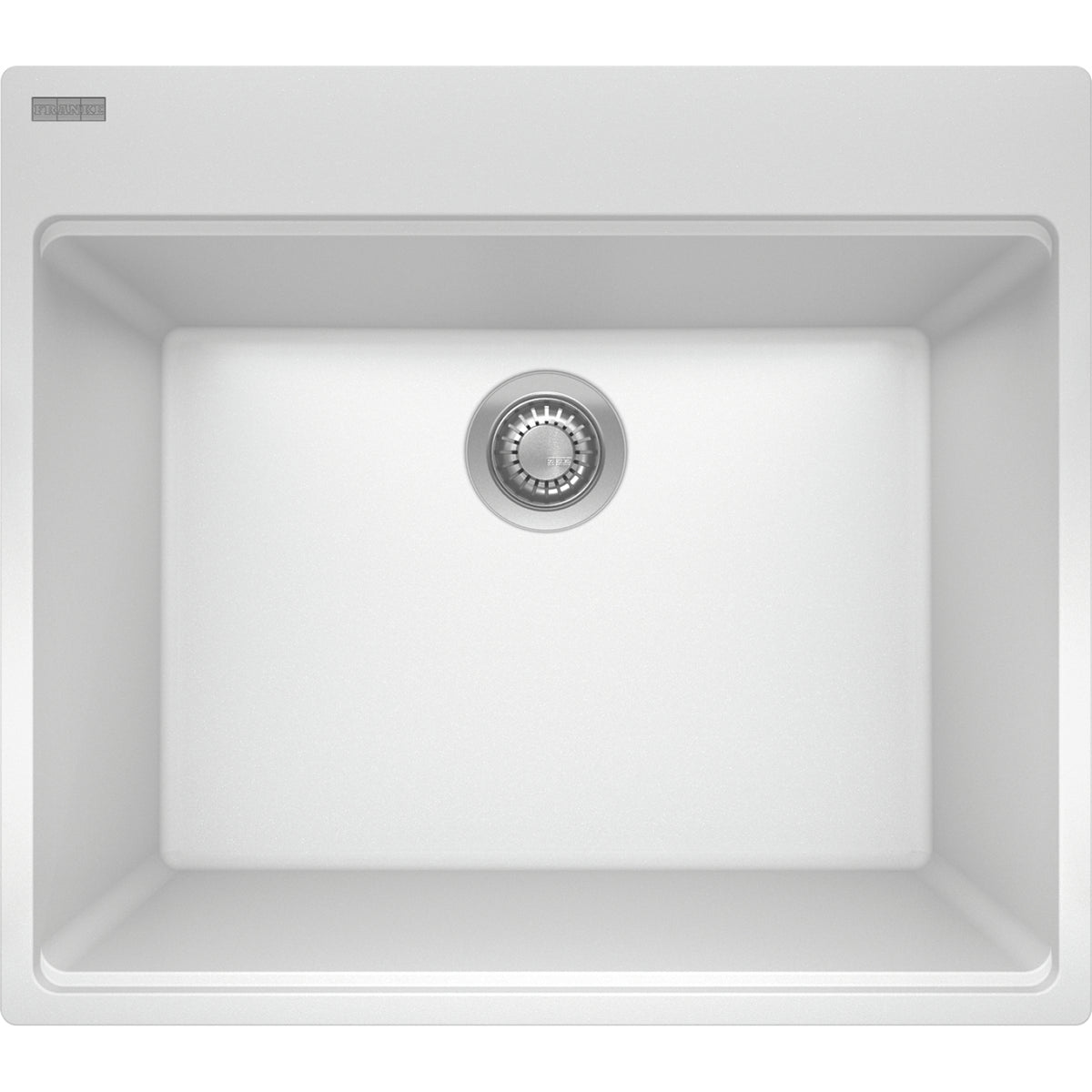 Franke Maris 25" dual mount fragranite kitchen sink MAG61023L in Polar White