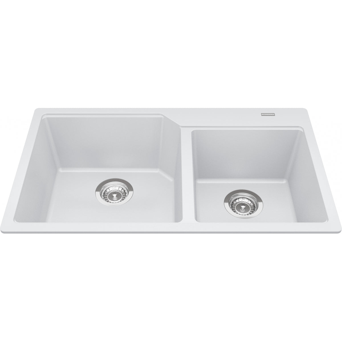 Kindred Urban 34" drop-in fragranite kitchen sink MGCM2034-9 in Polar White