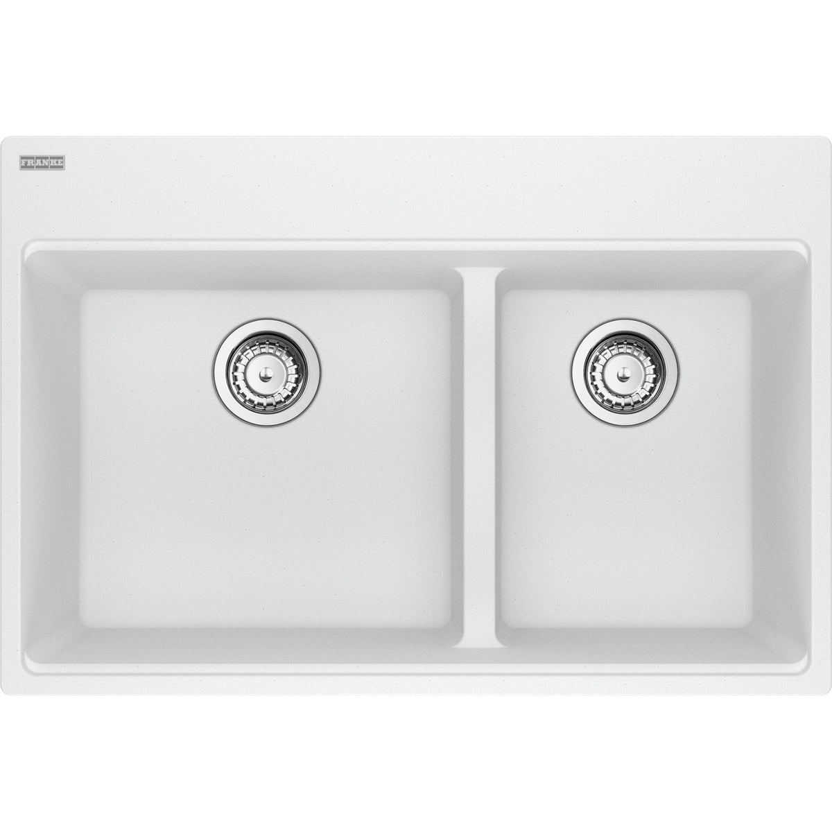 Franke Maris 31" dual mount fragranite kitchen sink MAG6601611LD in Polar White