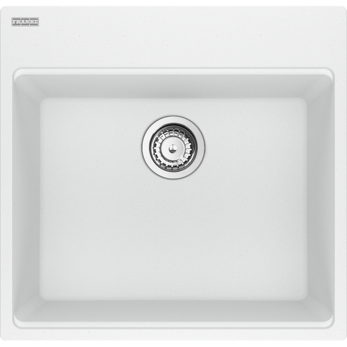 Franke Maris 21.63" dual mount fragranite kitchen sink MAG61020 in Polar White