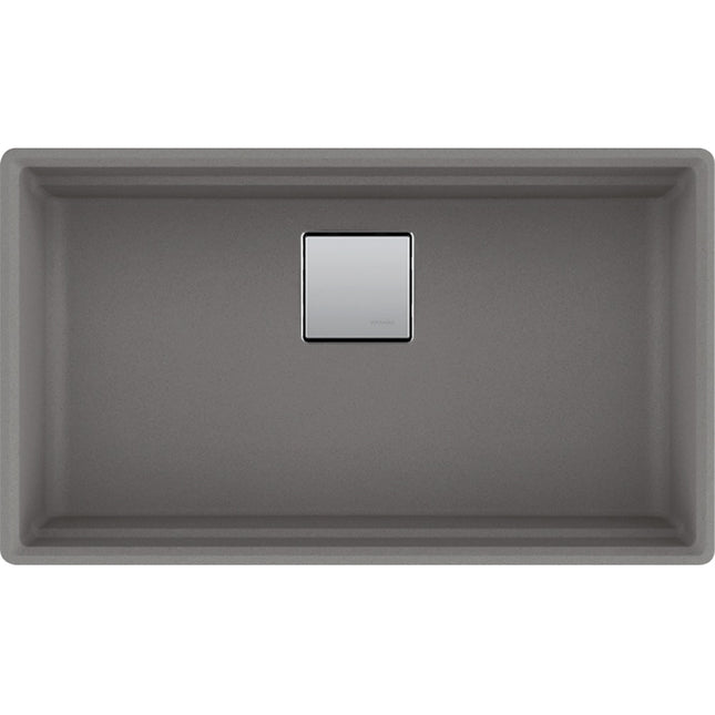 Kindred 32.0-in. x 18.75-in. Undermount Single Bowl Granite Kitchen Sink in Stone Grey Kindred