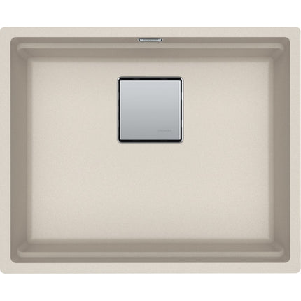 Franke Peak 22.06-in. x 18.21-in. Undermount Single Bowl Granite Kitchen Sink in Champagne Franke