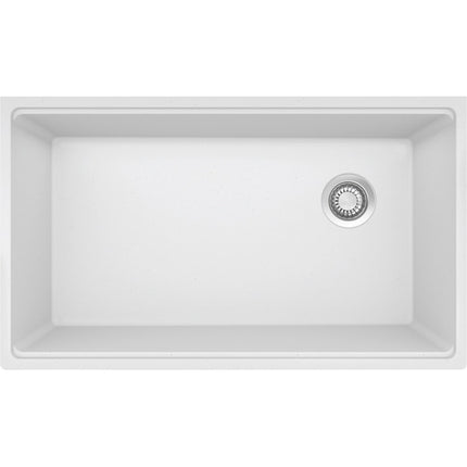 Franke Maris 33-in. x 19.3-in Granite Undermount Single Bowl Workcenter Kitchen Sink Polar White Franke
