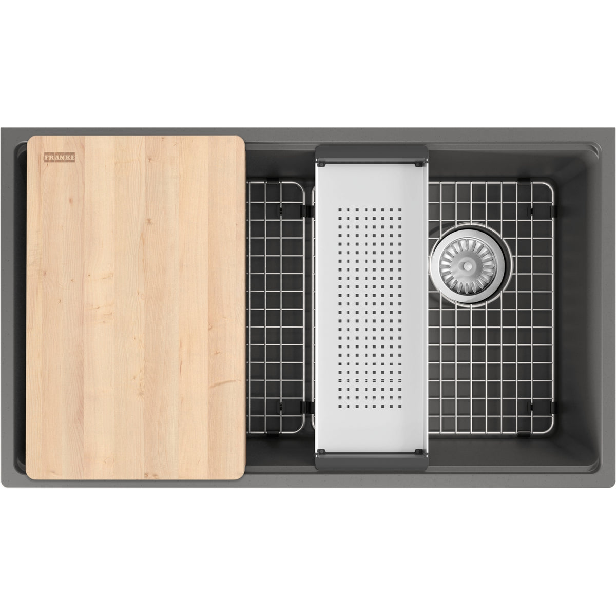 Franke Maris 33" undermount fragranite kitchen sink MAG11031OW-WKC in Stone Grey
