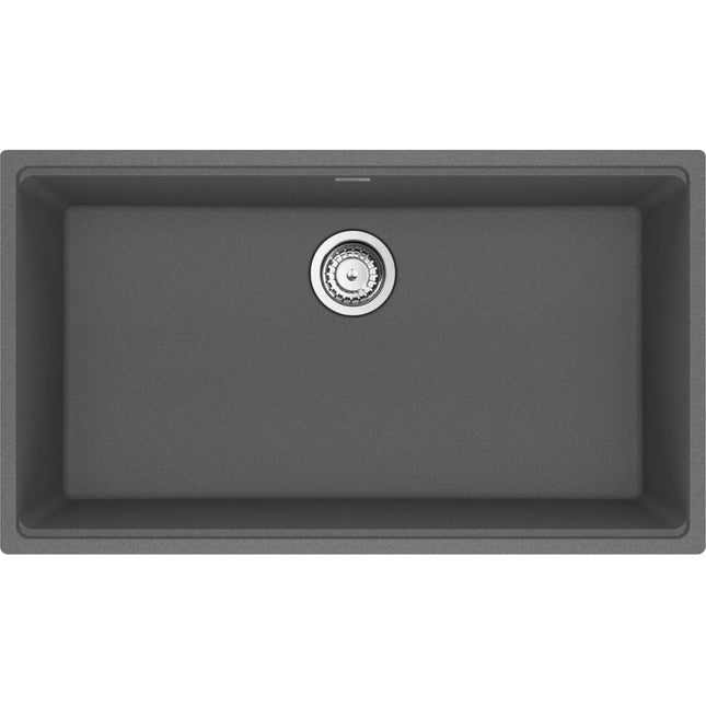 Franke 33.0-in. x 18.94-in. Granite Single Bowl Kitchen Sink Stone Gray Franke