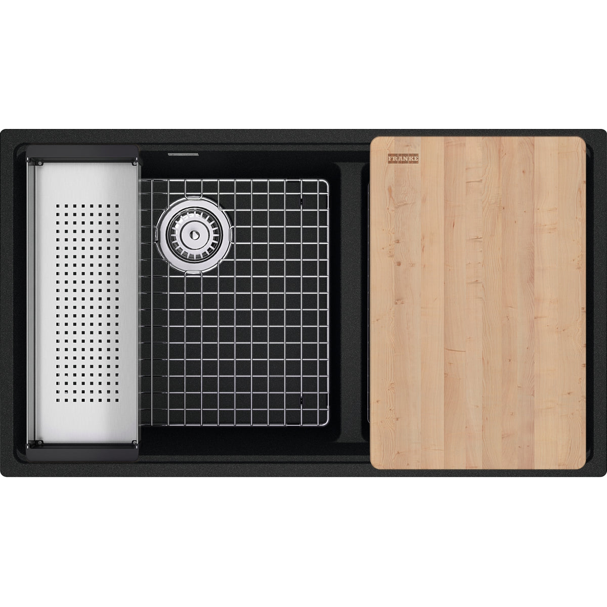 Franke Maris 33" undermount fragranite kitchen sink MAG1601812LD-WKC in Onyx