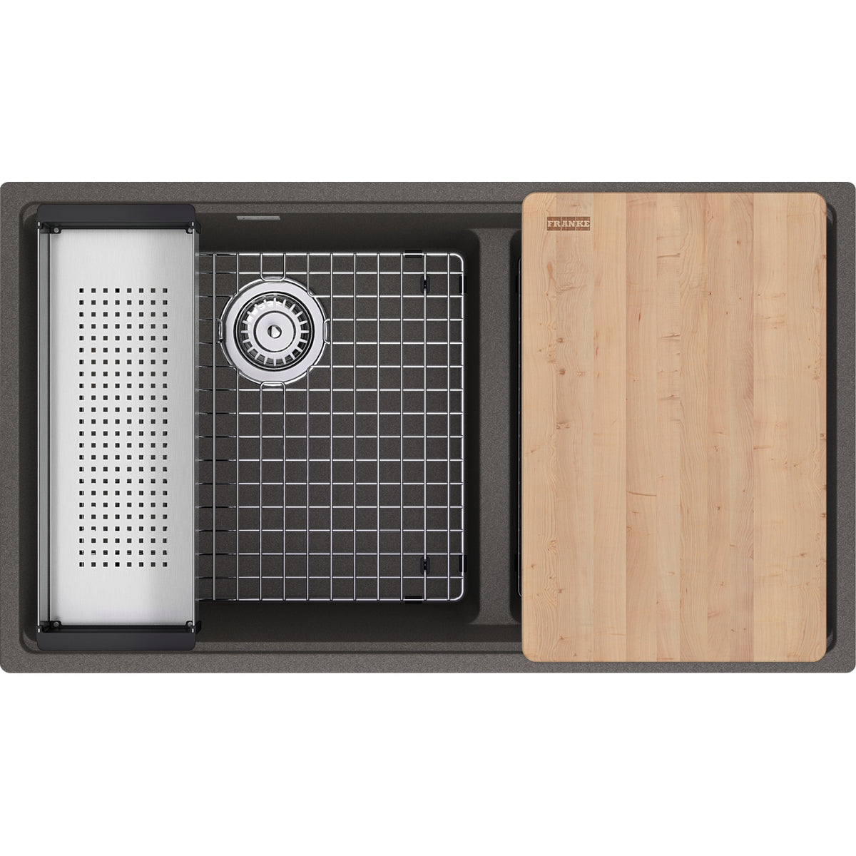 Franke Maris 33" undermount fragranite kitchen sink MAG1601812LD-WKC in Stone Grey