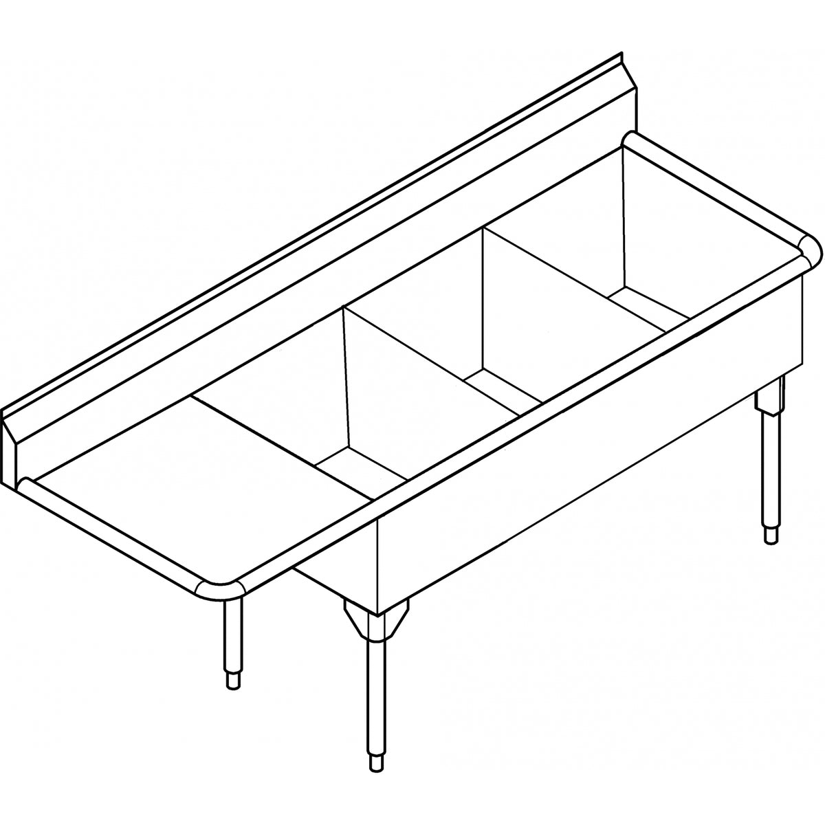 Franke Commercial scullery sink STL2454L-1