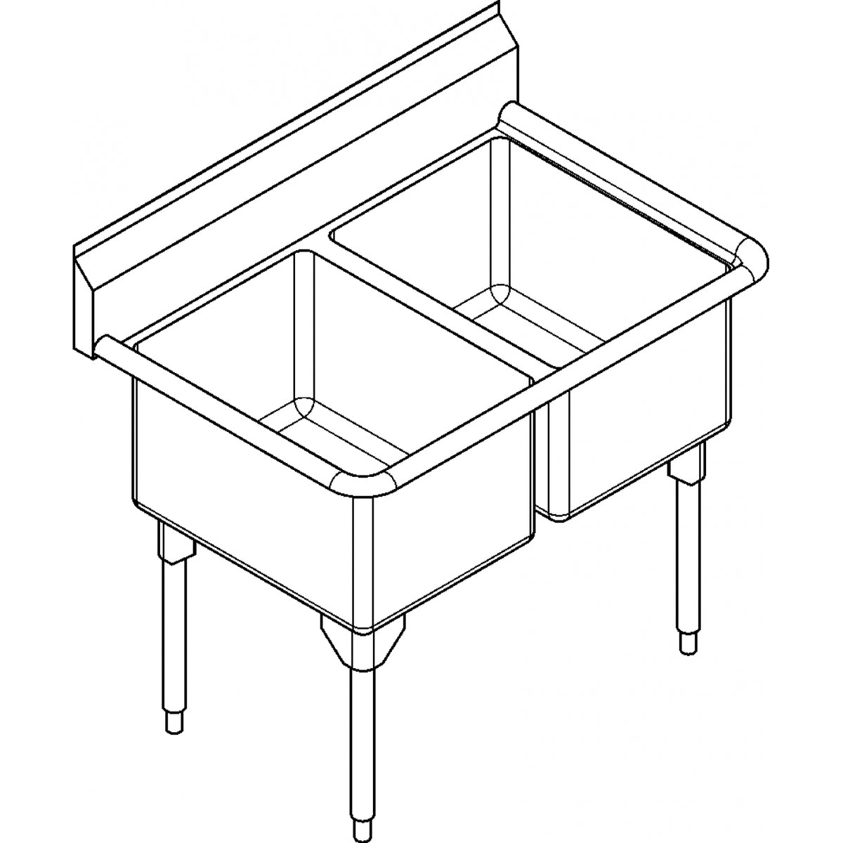 Franke Commercial scullery sink RDL2436-1