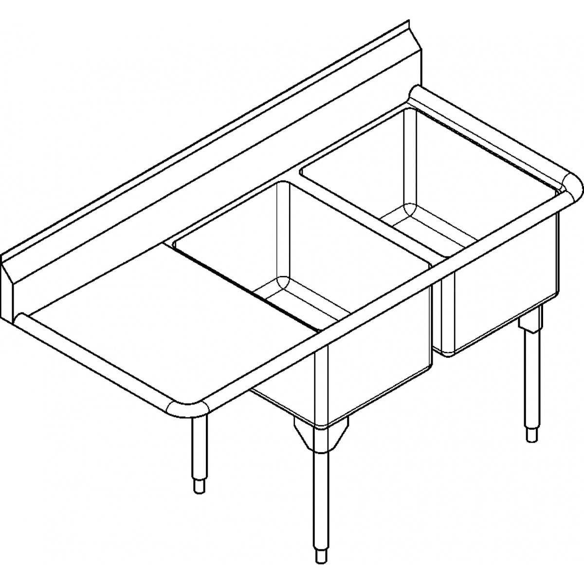 Franke Commercial scullery sink RDL2436L-1