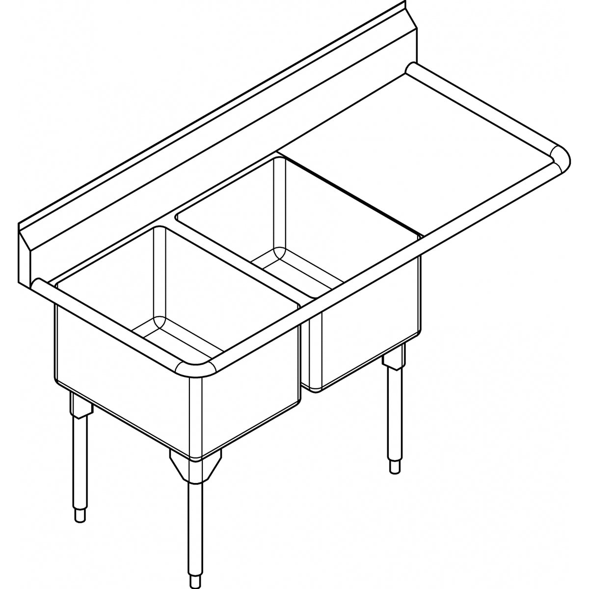 Franke Commercial scullery sink RDL2436R-1