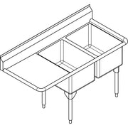 Franke Commercial scullery sink RDL2448L-1