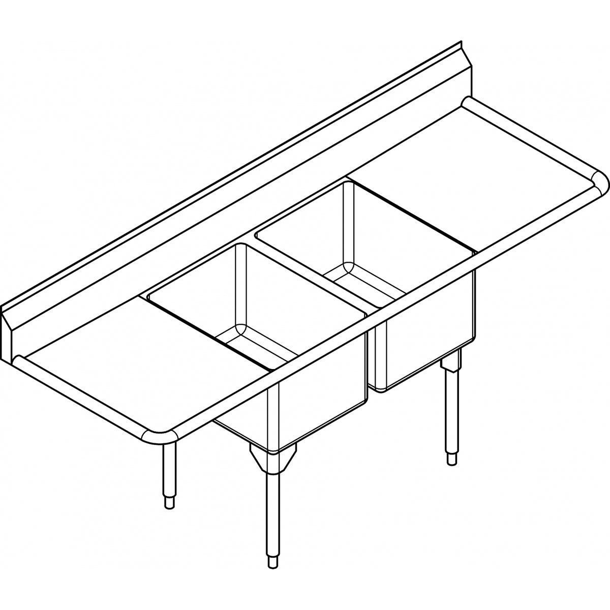 Franke Commercial scullery sink RDL2448LR-1