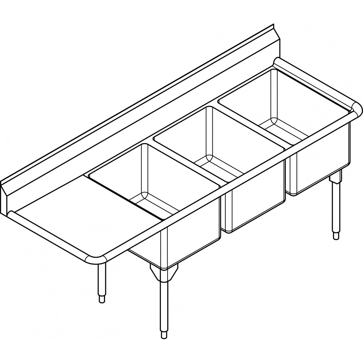 Franke Commercial scullery sink RTL2472L-1