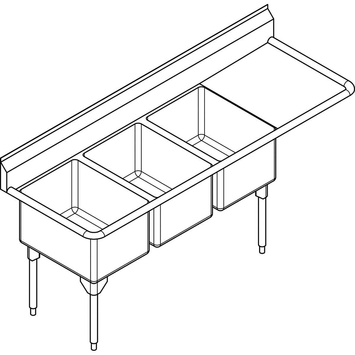 Franke Commercial scullery sink RTL2472R-1