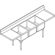 Franke Commercial scullery sink RTL2472LR-1