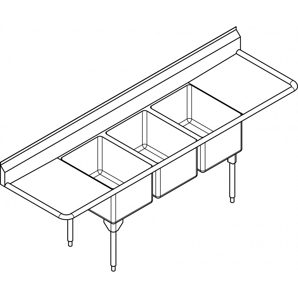 Franke Commercial scullery sink RTL2472LR-1