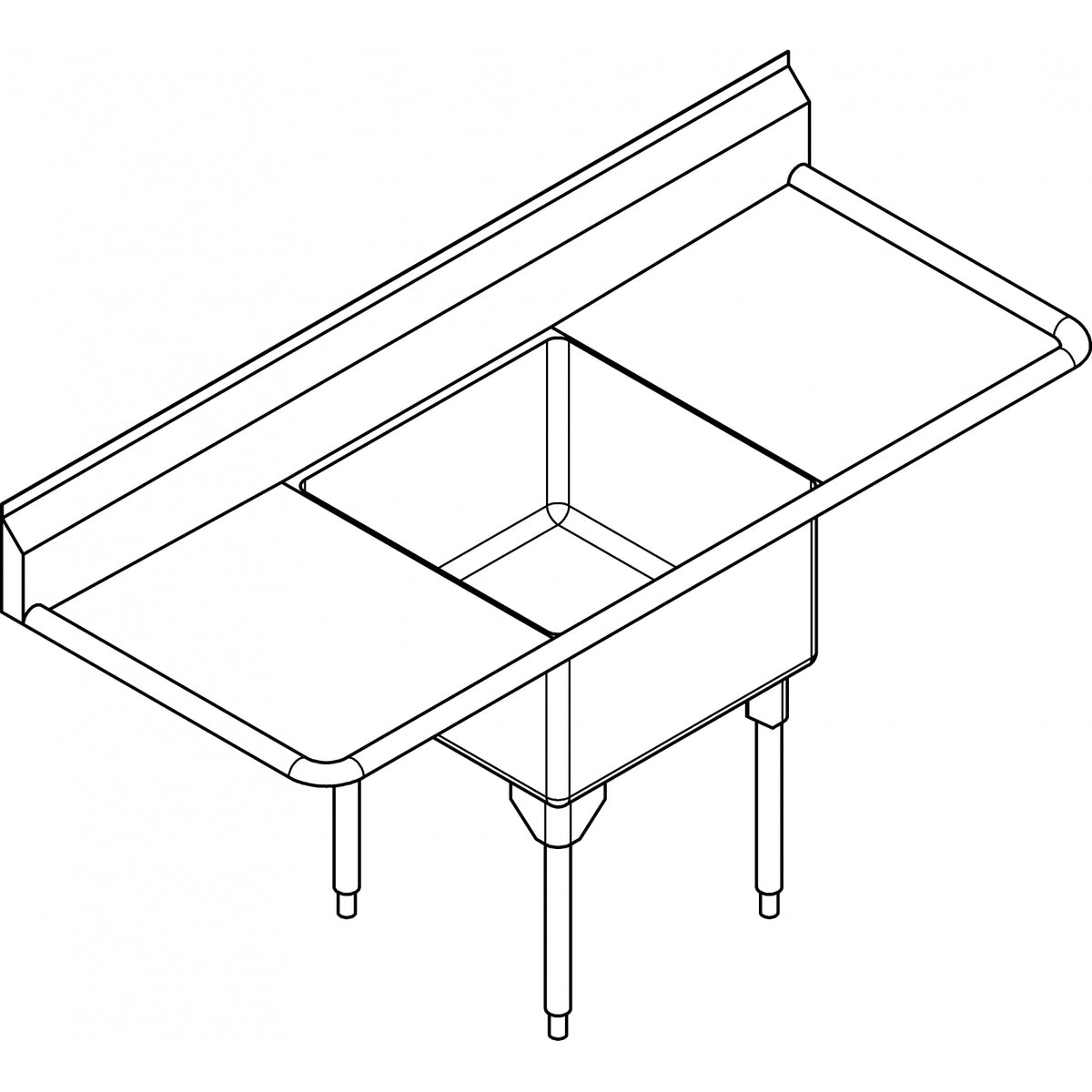 Franke Commercial scullery sink WSL2418LR-1
