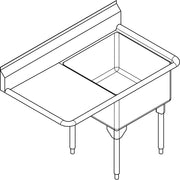 Franke Commercial scullery sink WSL2424L-1