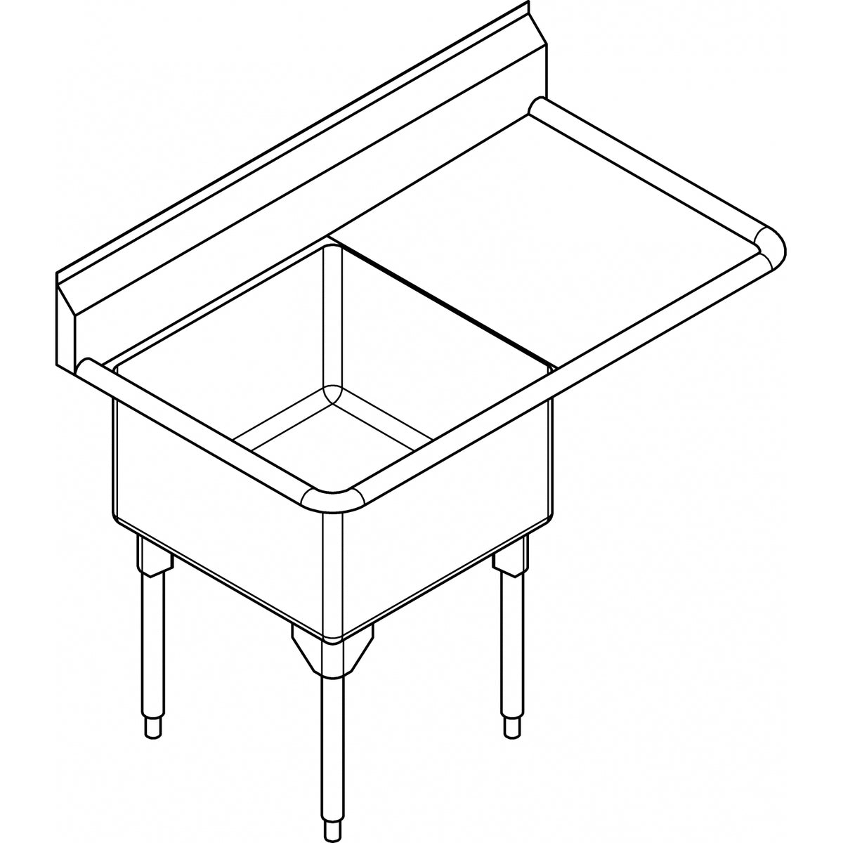 Franke Commercial scullery sink WSL2424R-1