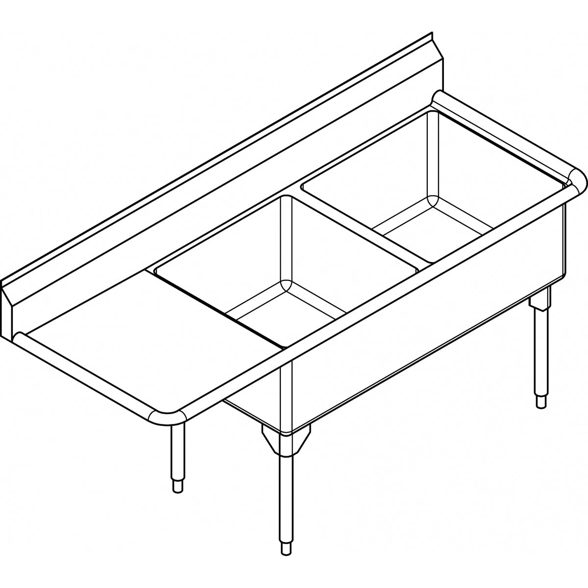 Franke Commercial scullery sink WDL2436L-1