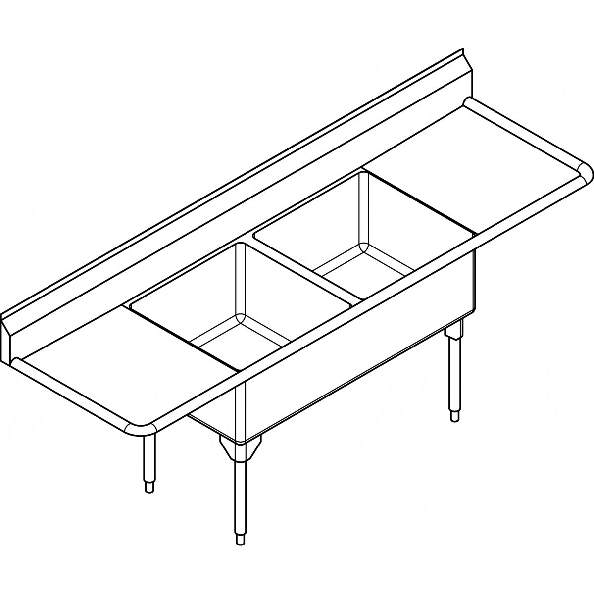 Franke Commercial scullery sink WDL2436LR-1