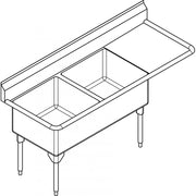 Franke Commercial scullery sink WDL2448R-1