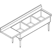 Franke Commercial scullery sink WTL2454L-1