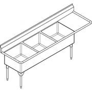 Franke Commercial scullery sink WTL2454R-1