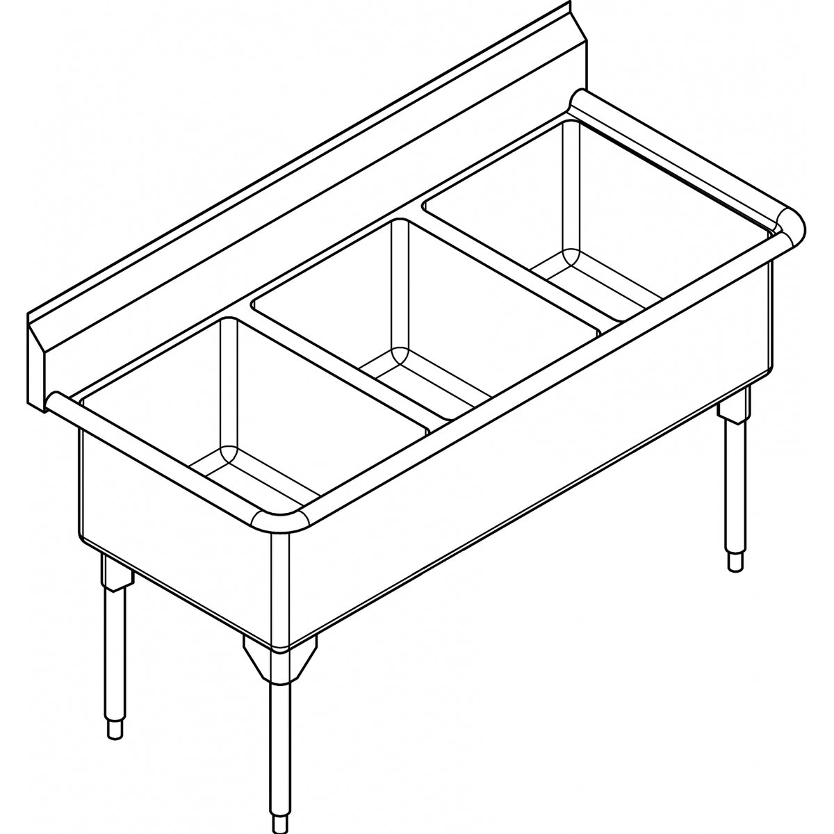 Franke Commercial scullery sink WTL2472-1