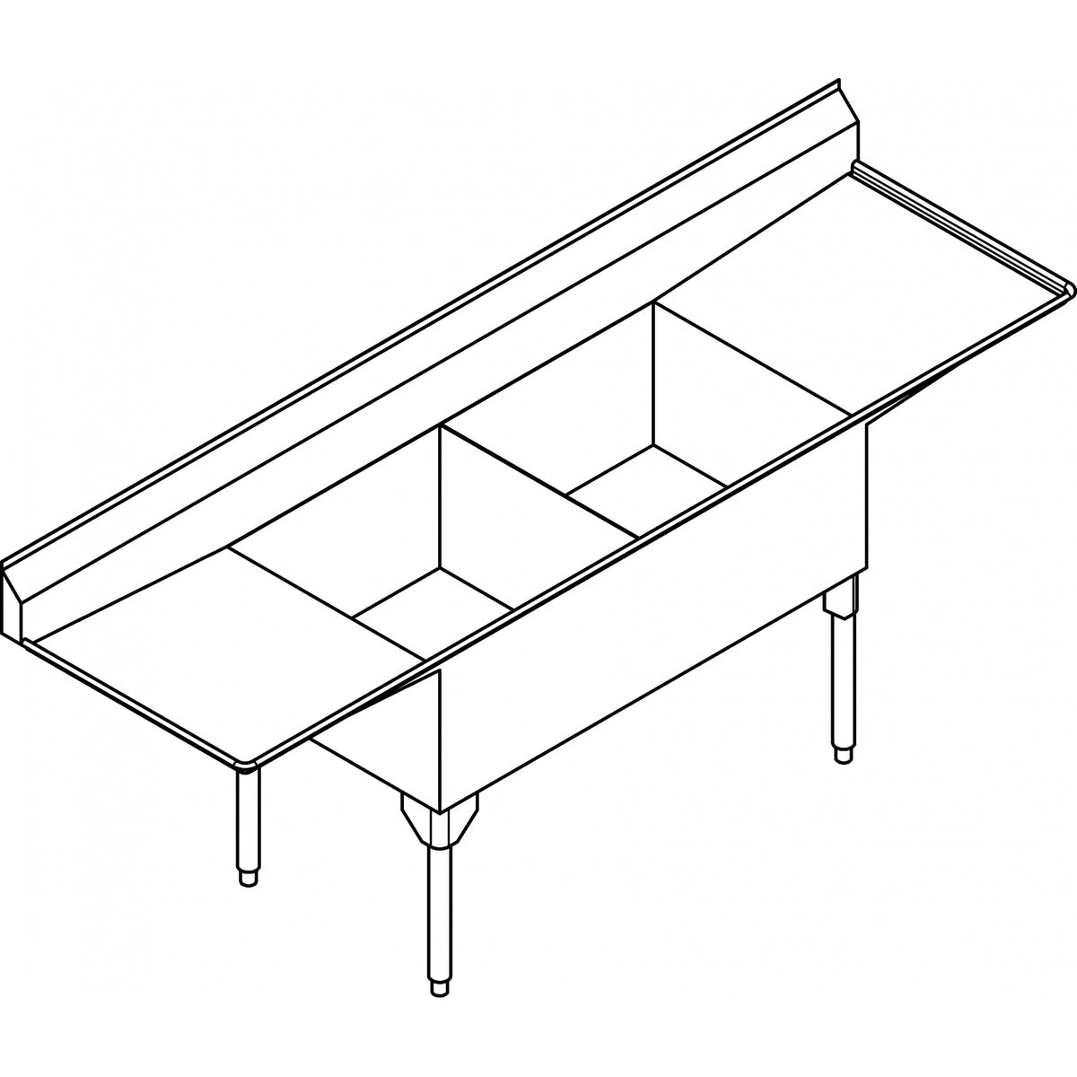 Franke Commercial scullery sink SDL2436LR-1