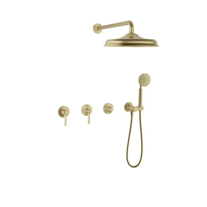 Baril BEAUMONT B20 Complete Thermostatic Shower Kit PRO-3304-20 in Satin Brass