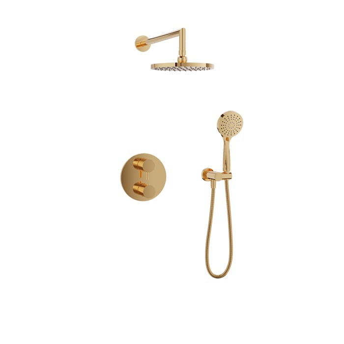 Baril ZIP B66 Complete Thermostatic Pressure-Balanced Shower Kit PRO-4298-66 in Gold