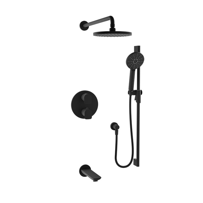 Baril SENS B45 Complete Thermostatic Pressure-Balanced Shower Kit PRO-4307-45 in Matte Black