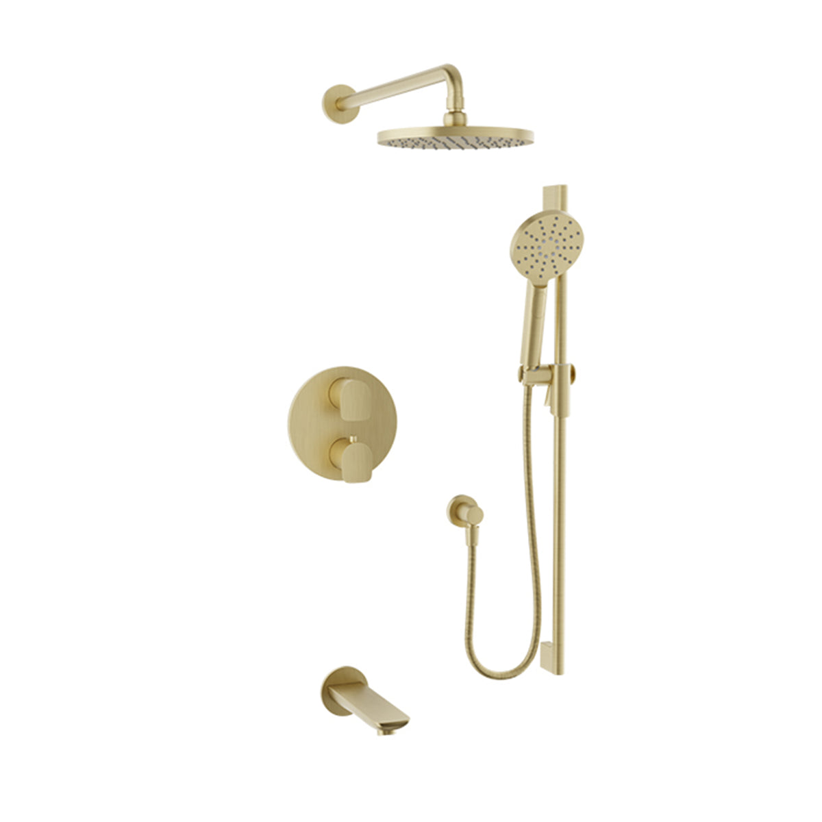 Baril SENS B45 Complete Thermostatic Pressure-Balanced Shower Kit PRO-4307-45 in Satin Brass