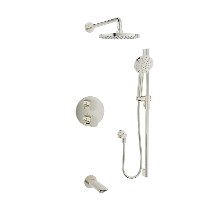 Baril SENS B45 Complete Thermostatic Pressure-Balanced Shower Kit PRO-4307-45 in Polished Nickel