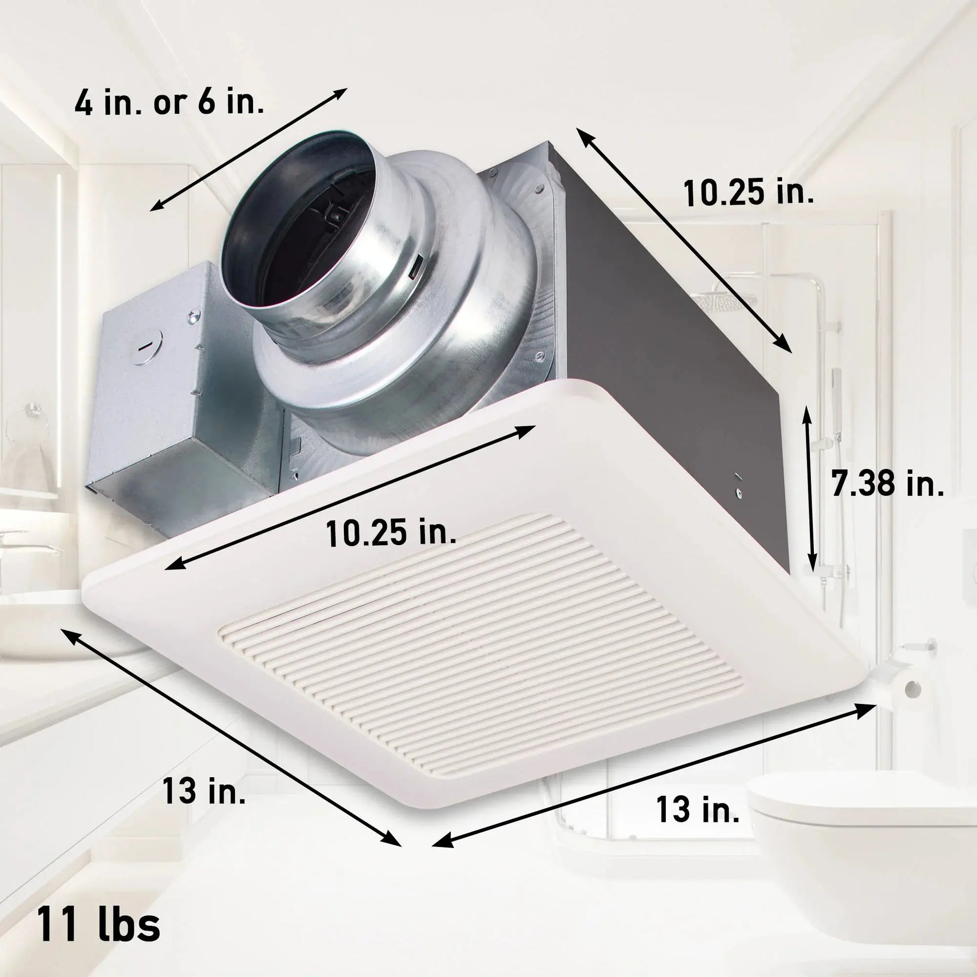 Panasonic WhisperCeiling DC Fan with SmartFlow, 50-80-110 CFM - FV-0511VQ1 - Plumbing Market