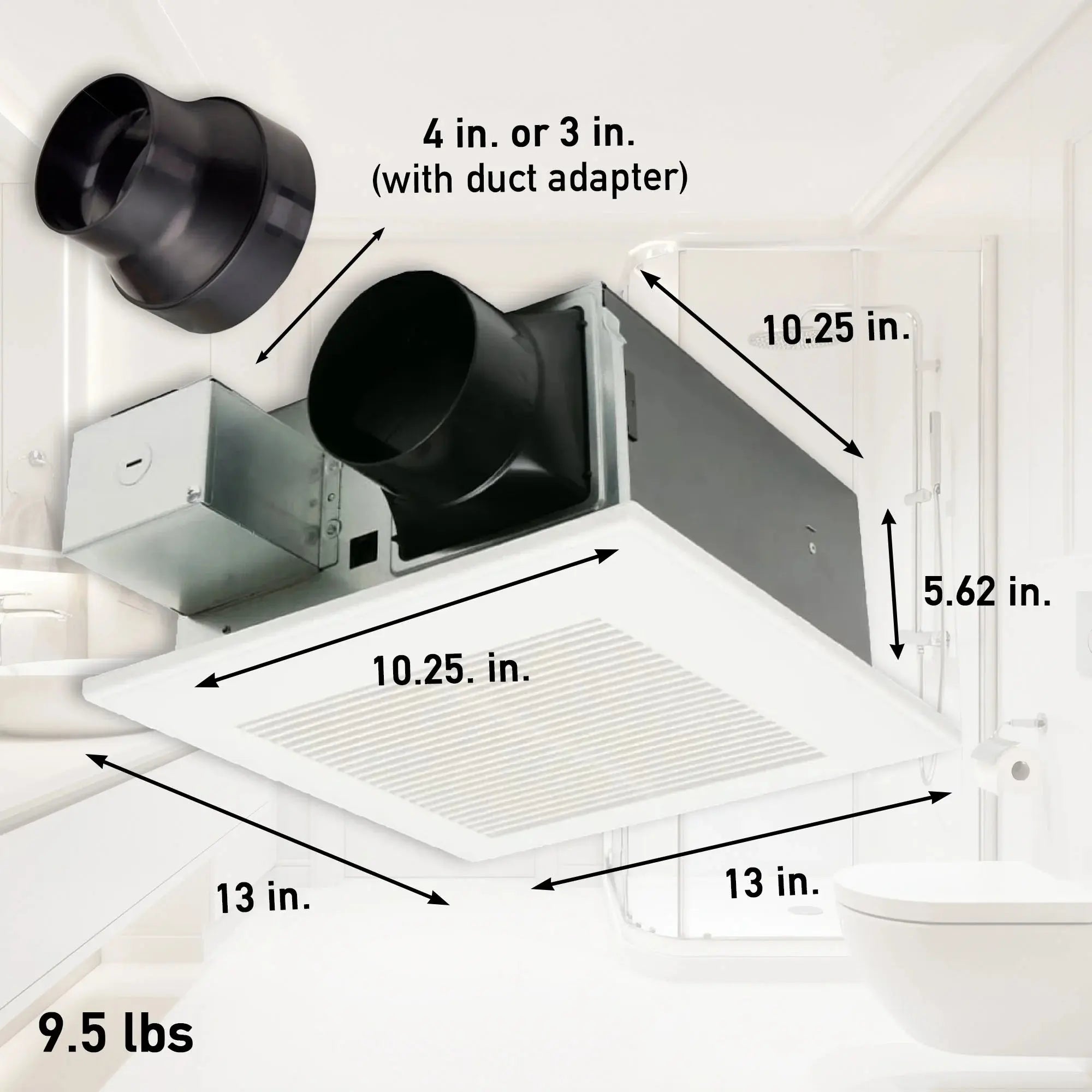 Panasonic WhisperFit DC Fan, 50-80-110 CFM - Plumbing Market