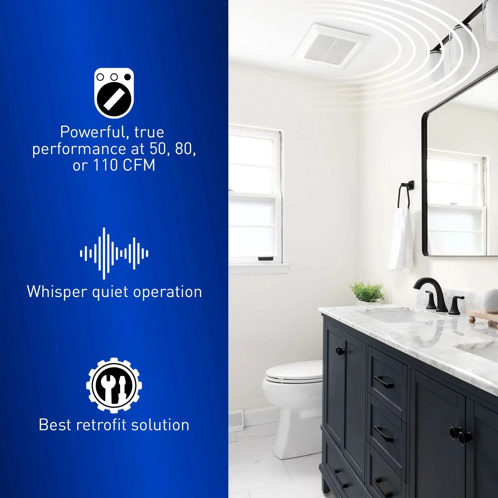 Panasonic WhisperFit DC Fan, 50-80-110 CFM - Plumbing Market